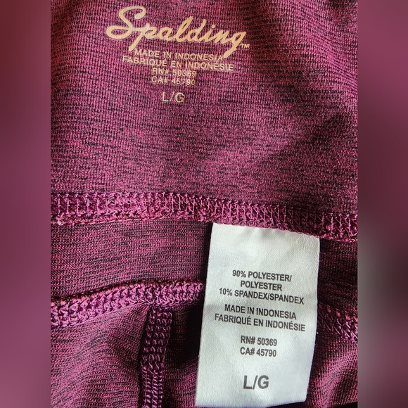 Spalding Dark Red Leggings Large - Picture 4 of 5